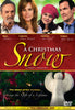 DVD cover of "A Christmas Snow" features four people at the top: an older man, a woman, a young girl in a red hat, and a man. Below, an angel figurine stands in front of a Christmas tree. The tagline reads: "The storm of the century... brings the Gift of a Lifetime".