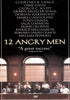 DVD cover of the movie "12 Angry Men" featuring a cast list at the top. The title and a quote, "A great success. –The New York Times," are displayed in the middle. Below, an image of men sitting at a long table in a courtroom-like setting is shown.