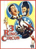 DVD cover of "3 Ring Circus" featuring illustrations of joyful performers, including two comedians in circular frames, a woman on a trapeze, and a clown riding an elephant. The title in bold red letters stands out at the bottom of the image.