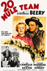 Bring home the classic Western with the 20 Mule Team (1940) DVD! This movie poster showcases illustrated faces of a smiling woman and a man in a miner’s hat, a mule team below, three inset character photos, and bold red title text at the top—a perfect tribute to this iconic borax mining film. Ideal for Western cinema collectors or anyone seeking the 20 Mule Team (1940) DVD for their collection.