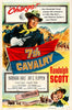 A vintage movie poster for 7th Cavalry (1956) shows a uniformed soldier with a rifle and flag, plus a cavalry charge—perfect for fans or collectors of 7th Cavalry (1956) DVD memorabilia.