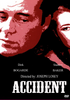 The stylized movie poster for Accident DVD (1967) features two serious faces in red and black, making it a rare find for collectors and classic film fans starring Dirk Bogarde and Stanley Baker.