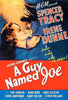 A Guy Named Joe (1943) DVD movie poster featuring Spencer Tracy and Irene Dunne embracing on a blue background with bold red and white text—ideal for collectors of rare and classic movies on DVD.
