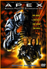 A.P.E.X. DVD (1994) movie poster showcasing thrilling sci-fi action with armored futuristic soldiers, a massive robot, and bold dramatic text: The Hunt, The Kill, The Game, The Real. Ideal for collectors of rare DVDs. Includes official DVD logo in the corner.