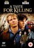 DVD cover for A Taste For Killing DVD (1992) showcasing two men in the foreground, construction cranes, and two more men standing below. The title and actors’ names are displayed at the top, along with a visible age rating 15 icon. This suspenseful movie is an excellent addition to any rare DVD collection.