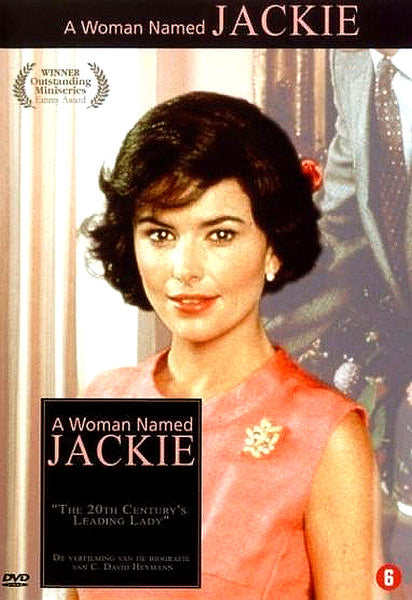 DVD cover for A Woman Named Jackie (1991) DVD—a vintage classic film—featuring a woman with short dark hair in a sleeveless pink dress, standing before beige curtains. The cover displays the title and a quote: “The 20th Century’s Leading Lady.” This Jacqueline Kennedy Onassis story is beautifully presented on the A Woman Named Jackie (1991) DVD.