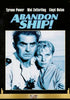 Abandon Ship! DVD (1957) cover features a man and woman with worried expressions; this classic movie stars Tyrone Power, Mai Zetterling, and Lloyd Nolan, with their names listed above the title.