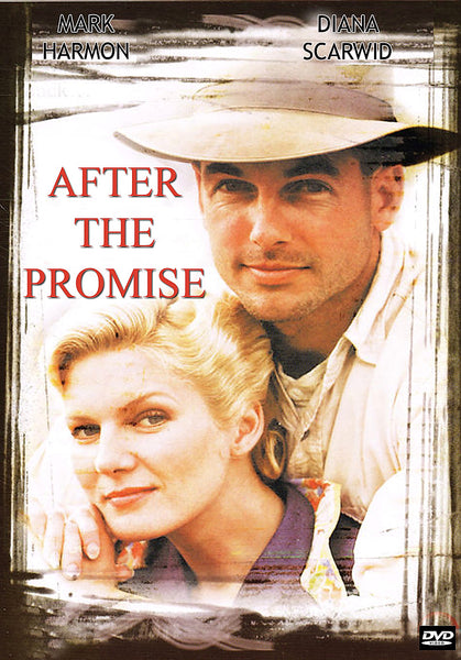 A man in a cowboy hat and a woman with blonde hair pose closely together on the cover of the “After the Promise DVD (1987),” which features the names Mark Harmon and Diana Scarwid at the top—a must-have for fans of Mark Harmon films and collectors seeking rare movies on DVD.