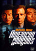 Three serious men’s faces are shown, with the title American Dragons (1998) DVD and Michael Biehn written in bold letters. A silhouette of two men in a standoff appears below them with a dragon graphic. Perfect for collectors of rare movies on DVD, this classic film’s cover also features the DVD logo at the bottom right.