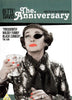 Black-and-white image of a woman with an eye patch, bright lipstick, and earrings, raising a glass. The text features "The Anniversary DVD (1968) starring Bette Davis," along with a review quote and the director’s name. Perfect for fans of classic movies on DVD.