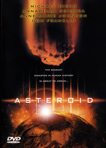 DVD cover for Asteroid DVD (1997), depicting a fiery asteroid hurtling toward Earth, with cast names and the tagline “The biggest disaster in human history is about to arrive...” displayed above and below the image. A must-have for collectors looking for rare, hard-to-find movies and classic DVDs.