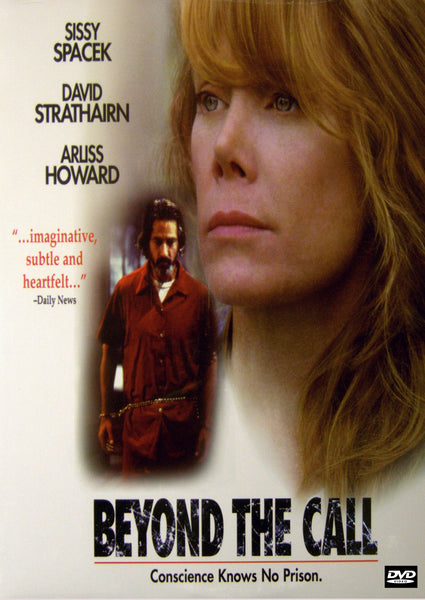 A serious woman stands in front, with a man in a red prison uniform behind her. Discover Beyond the Call DVD (1996)—a rare find tagged Conscience Knows No Prison.