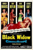 The Black Widow (1954) DVD showcases the striking vintage movie poster, featuring a woman in a red dress lying down beneath images of four actors, with bold text proclaiming “Someone Will Kill This Girl Tonight!” and the film’s title below—a true Hollywood whodunit and an essential addition for collectors of rare, hard-to-find movies.