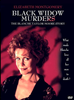 A woman with styled hair and a sly smile stands against a dark background. Text reads: The Black Widow Murders: The Blanche Taylor Story DVD (1993). What made Blanche love all her men to death? Uncover this chilling true crime story, now available on DVD—an essential addition to any classic movie collection.