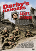 Four WWII soldiers in helmets and uniforms crouch with guns amid rubble, as the movie title "Darby's Rangers" appears above, featuring James Garner. Text highlights thrilling missions behind enemy lines in this gripping 1958 World War II drama. The Darby's Rangers DVD (1958) cover design perfectly conveys the film's intensity and heroism, making it a must-have for classic war movie enthusiasts.