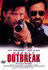 Two men stand side by side; the man in front points a gun toward the viewer. Text reads: Deadly Outbreak. Jeff Speakman, Ron Silver. The fear spreads as an Israeli biochemical weapon threatens millions in this action-packed 1995 thriller, featured on the Deadly Outbreak DVD (1995).