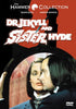 Dr. Jekyll and Sister Hyde DVD (1971) features a gothic horror-themed cover from the Hammer Collection, depicting a man and woman gazing into a mirror. The bold, blood-effect title text stands out above cast names, capturing the iconic Hammer horror aesthetic.