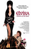 Elvira, in a black dress, stands by a bonfire with a woman, a white dog, and the title Elvira: Mistress of the Dark. Text above reads: Elvira makes her Big Scream Debut in her Hot New Comedy—a cult classic comedy now available as Elvira: Mistress of the Dark (1988) DVD for fans and collectors alike.