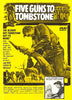 Yellow-toned DVD cover for "Five Guns to Tombstone (1960)" shows a dramatic fight with guns drawn, bold title text, and an inset of a man and woman embracing. Cast and crew credits are listed at the bottom.