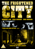 Movie poster for The Frightened City DVD (1961) features a city skyline, a close-up of two eyes, and a yellow-tinted street scene with a taxi. This classic film stars Herbert Lom, Sean Connery, and John Gregson, and is directed by John Lemont.