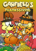 Garfield and Odie, both donning Pilgrim hats, sit at a feast-laden table—with turkey and corn—on the cover of the rare, hard-to-find Garfield’s Thanksgiving DVD (1989).