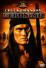 DVD cover for Geronimo DVD (1962), a compelling Western drama starring Chuck Connors, featuring a somber long-haired man wearing a headband and holding a rifle, set against an intense orange sky with horseback riders in the distance.