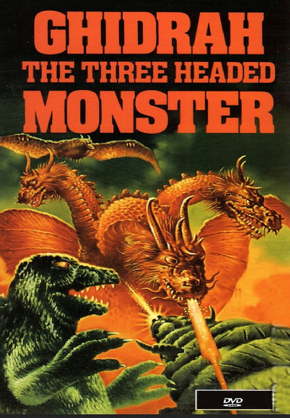 Experience the epic showdown with the “Ghidorah, The Three-Headed Monster DVD (1964),” featuring a dynamic movie poster of Godzilla facing off against the terrifying three-headed dragon, Ghidorah. Boldly titled GHIDRAH THE THREE HEADED MONSTER above the clash and marked with a distinctive Godzilla DVD logo in the bottom right corner, this release is an essential addition for classic monster movie fans and collectors of rare DVDs.