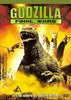 DVD cover for Godzilla Final Wars DVD (2004), showcasing Godzilla at the center with a three-headed dragon looming behind and a devastated cityscape in the background. Features the tagline: “Earth: Out-numbered, Out-monstered, Out-done.” An essential addition for classic monster movie enthusiasts and collectors looking for rare DVDs.