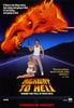 A man brandishing a shotgun stands alongside a woman on an illuminated highway, while a massive demonic red face looms ominously in the sky above. The text proclaims: Highway to Hell: Where the Toll is Your Soul. Add this cult-classic 1991 horror-comedy adventure to your collection with the Highway To Hell DVD.