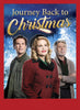 Three people stand in front of a snowy, decorated winter backdrop. At the center is a woman in a red coat, flanked by two men. Above them, the text reads “Journey Back to Christmas.” This heartwarming image captures a scene from Journey Back to Christmas (2016) DVD, inviting you into a timeless holiday tale that’s perfect for your collection.