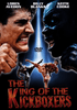 Two men face each other, mouths open in fury. Beneath them, two fighters clash mid-air in an electrifying martial arts showdown. The text reads “King of the Kickboxers DVD (1991),” featuring Loren Avedon, Billy Blanks, and Keith Cooke. The DVD logo is prominently displayed at the center—an essential pick for collectors and martial arts movie enthusiasts seeking rare films on DVD.