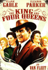 The King and Four Queens DVD (1956) features a movie poster showing a man in a cowboy hat and suit standing before four women, with the names Clark Gable and Eleanor Parker prominently displayed at the top—a must-have addition to any classic Western movie DVD collection.