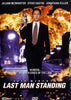 A man in a suit holding a gun walks down a city street with a massive fire explosion behind him. The image features the movie title “Last Man Standing” along with the actors’ names, making this an iconic cover for collectors and anyone searching for the hard-to-find Last Man Standing DVD (1995), a true classic action thriller.