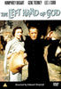 DVD cover for The Left Hand of God DVD (1955), a classic wartime drama starring Humphrey Bogart. The artwork features a man in priest attire and a woman holding a hat, with their names and other cast members listed above the film title. Directed by Edward Dmytryk, this DVD is an essential addition to any Humphrey Bogart movie collection.