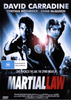 DVD cover for the Martial Law DVD (1990) depicts two police officers in dynamic action stances against a cityscape backdrop, with a bold title and the tagline: “One enforces the law, the other breaks it.” Featuring martial arts icon Cynthia Rothrock, this striking cover encapsulates the film’s intense and high-energy martial arts action.