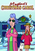 Cartoon of Maxine, an elderly woman sporting sunglasses and a pink coat, stands with arms crossed beside a surprised girl, a dog, and festive Christmas decorations. The text reads, “Maxine’s Christmas Carol.” Bring home the laughter with Maxine’s Christmas Carol DVD—a delightful animated holiday movie that puts a fresh spin on vintage classic films. It’s the perfect addition to your festive DVD collection!.