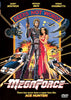 Retro-style movie poster for MegaForce DVD (1982), featuring a man in a suit holding a gun, a woman in a red dress, futuristic vehicles, and the slogan "Deeds Not Words." The tagline reads: "There has never been a super hero like Ace Hunter!" Perfect for collectors of rare movies on DVD or anyone searching for classic movies on DVD, this MegaForce DVD (1982) is sure to stand out in any collection.