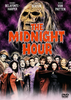A DVD cover for The Midnight Hour DVD (1985), a Halloween movie, displays a large skull looming above a group of people dressed as zombies and vampires, with the bold, red, dripping title text centered on the cover.