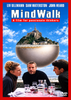 Three people sit at an outdoor table with drinks, deep in conversation. Behind them, a castle-topped island appears nestled inside a large bowl. The image is bordered in red, with the title “Mindwalk” and actors’ names—including Sam Waterston—featured at the top. The Mindwalk DVD (1990) is a vintage classic movie and an essential addition for collectors seeking rare movies on DVD.