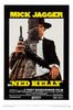 Movie poster for Ned Kelly (1970) DVD shows Mick Jagger as Ned Kelly in metal armor with a revolver. The title appears in bold yellow, with credits and Jagger's name above—ideal for collectors of rare movies on DVD.