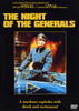 The DVD cover for The Night of the Generals DVD (1967) features a stern man in a Nazi uniform standing in a car, highlighted by bold yellow title text and the tagline "A manhunt explodes with shock and excitement!" This rare WWII thriller is an ideal choice for fans of classic movies on DVD.