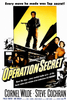 The Operation Secret (1952) DVD movie poster features dramatic action scenes with a man holding a gun, bold yellow and black colors, and prominent text that highlights its WWII espionage thriller themes and secret missions. Cast and crew names appear at the bottom, making this DVD an essential addition for collectors of rare or hard-to-find movies and fans of classic cinema.
