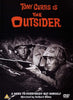 Two soldiers in camouflage uniforms with helmets lie in the grass aiming rifles. Text reads: “Tony Curtis stars in The Outsider DVD (1961)—now available. A hero to everybody but himself. Directed by Delbert Mann. Classic movies on DVD.”.