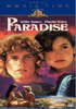 DVD cover for the romantic adventure film Paradise DVD (1982), showcasing close-ups of a curly-haired man and a dark-haired woman, with a smaller scene of them by a waterfall set against a lush tropical landscape. This rare and hard-to-find movie is now available on DVD.