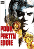 Featuring a stylized DVD cover for Poor Pretty Eddie DVD (1975), the hicksploitation cult classic, this design showcases a serious man's face, older men, and two women captured in crosshairs—all vividly rendered in painted, dramatic colors with bold red title text on the left. This vintage psychological thriller springs to life on the Poor Pretty Eddie DVD (1975).