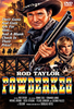Western movie poster: A cowboy with a rifle stands in front of a train and explosion, with another man beside him. Text reads “Their Guns And Guts Are For Hire...” and the title “Powderkeg” starring Rod Taylor. This is one of those rare, hard-to-find movies—add this classic to your collection with the Powderkeg (1971) DVD.