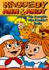 The cover art for Raggedy Ann and Raggedy Andy in The Pumpkin Who Couldn't Smile DVD (1979) features the cheerful dolls with big smiles, a boy embracing a pumpkin, and playful ghost shapes set against a brightly colored background. Whimsical text enhances the festive feel of this rare holiday film—an ideal choice for collectors or anyone who loves classic Halloween movies starring Raggedy Ann and Andy.