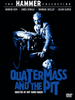 A man in a suit stands beside a drum and skull, illuminated by blue light. The text reads: Quatermass and the Pit DVD (1967), directed by Roy Ward Baker, with cast names listed above. This captivating cover is ideal for collectors of rare movies on DVD. The DVD Video logo appears at the bottom right.