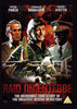 DVD cover for Raid on Entebbe (1977), showcasing illustrated portraits of the three main characters, an airplane, armed soldiers, and vivid red and yellow hues with striking text—conveying the drama of the Israeli hostage rescue during the historic Entebbe hijacking.