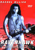 A strong woman in a torn shirt grips a shotgun against a bold red backdrop. The top of the cover features “Rachel McLish” while “RAVENHAWK” stands out at the bottom, with DVD logos and credits below—making the Raven Hawk DVD (1996) an ideal find for rare movie enthusiasts or classic film collectors eager to own this iconic Rachel McLish feature on DVD.